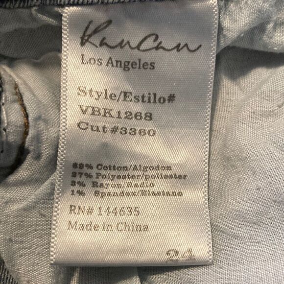 KANCAN Signature Mid-Rise Ankle Skinny Jeans Distressed Destroyed Busted Knee 24 - Picture 2 of 10